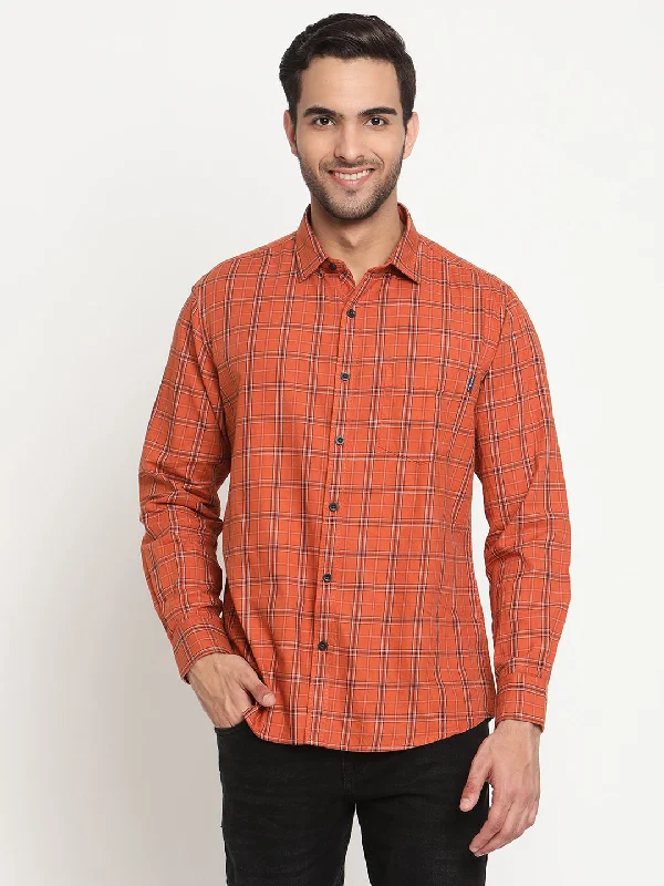 Men's V-Neck T-Shirts for a Flattering ShapeMen's Brown Casual Medium Checks Full Sleeve Shirt Men's V-Neck T-Shirts for a Flattering ShapeMen's Brown Casual Medium Checks Full Sleeve Shirt