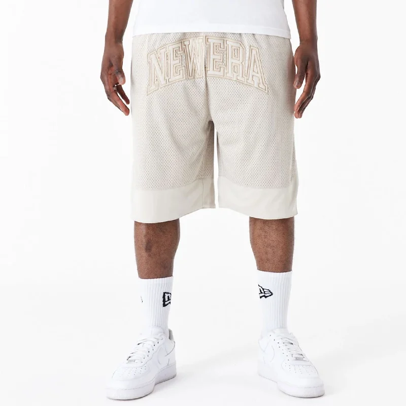 Men's Pants with Stain-Resistant TreatmentNew Era Arch Logo Stone Mesh Shorts