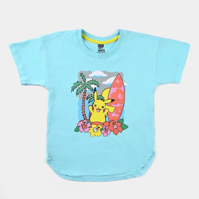 Casual Men's T-ShirtsGirls Slub Jersey T-Shirt H/S Character-T-Turquois