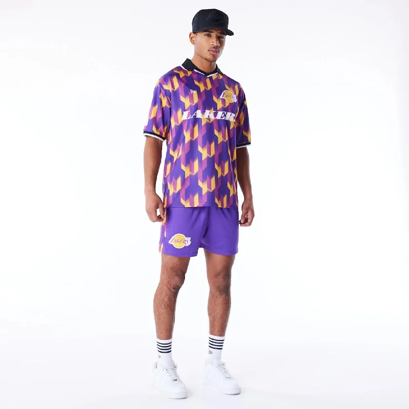 Men's Pants with Shallow PocketsLA Lakers NBA Soccer Purple Short Shorts