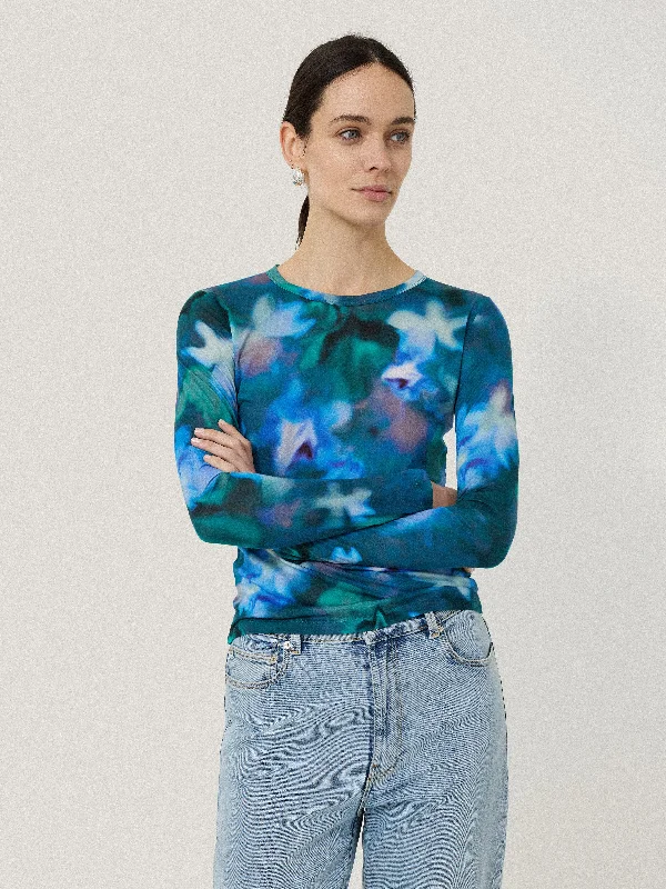 Layered Men's VestsFloral Mist Long Sleeve Tee | Green