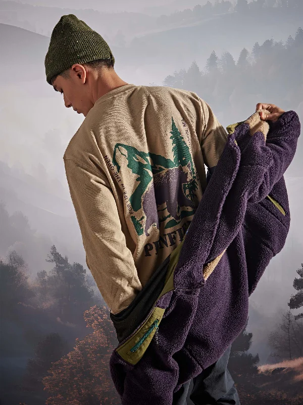 Men's Unique and Designer TopsPenfield Mens Black Bear Long Sleeve T-Shirt in Chinchilla