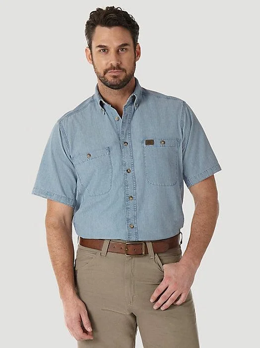 Men's Patterned Dress Shirts for a Unique TwistChambray Work Shirt - Light Blue