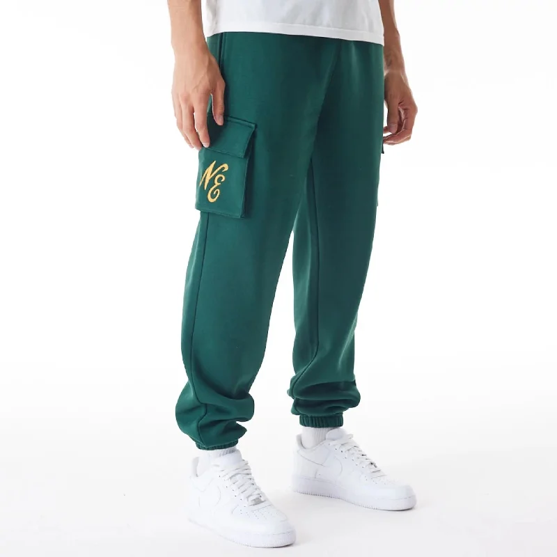 Men's Corduroy Pants for FallNew Era Script Cargo Dark Green Joggers