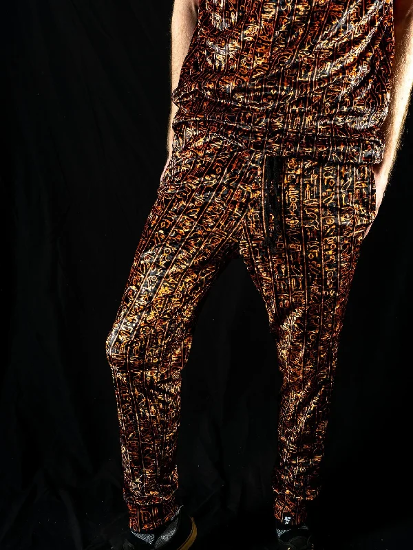 Men's Pants with Shallow PocketsEgyptian Glyphs (Golden) Unisex Joggers