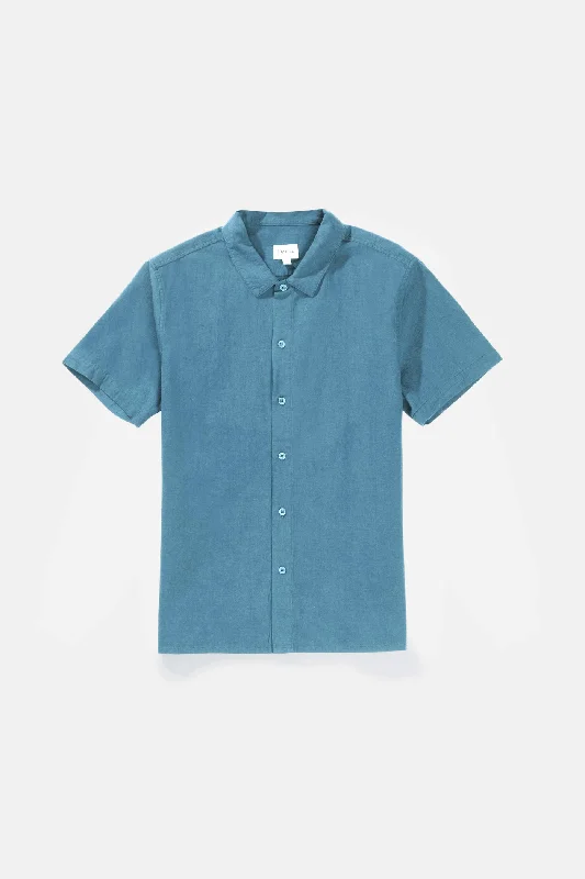 Men's Performance Shirts for Active LifestylesClassic Linen Ss Shirt Mineral Blue