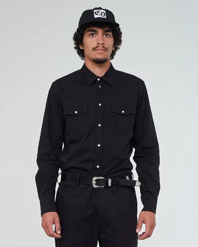 Men's Monochrome Shirts for a Minimalist VibeWestern Shirt Stanley Cotton Black