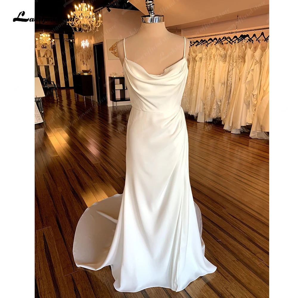 Elegant DressRoycebridal Spaghetti Straps Satin Wedding Dresses For Women Off White Wedding Gowns Backless Sexy Party Gowns Elegant DressRoycebridal Spaghetti Straps Satin Wedding Dresses For Women Off White Wedding Gowns Backless Sexy Party Gowns