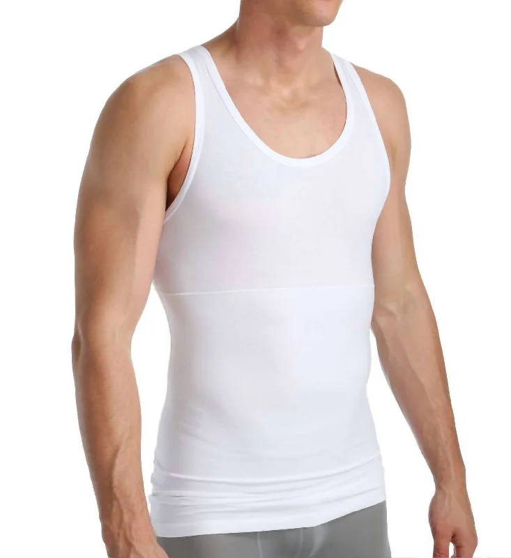 Solid-Colored Men's ShirtsBody Control Advanced Shaping Tank In White