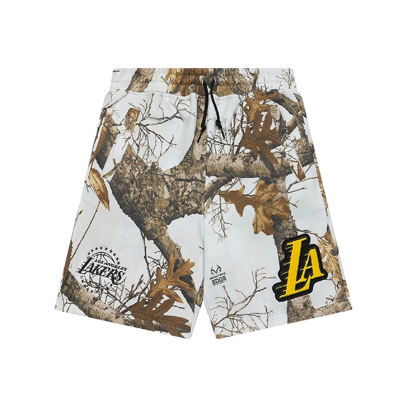Men's Unique and Designer Bottom Wear for a Statement LookLA Lakers NBA City Edition Real Tree White Shorts
