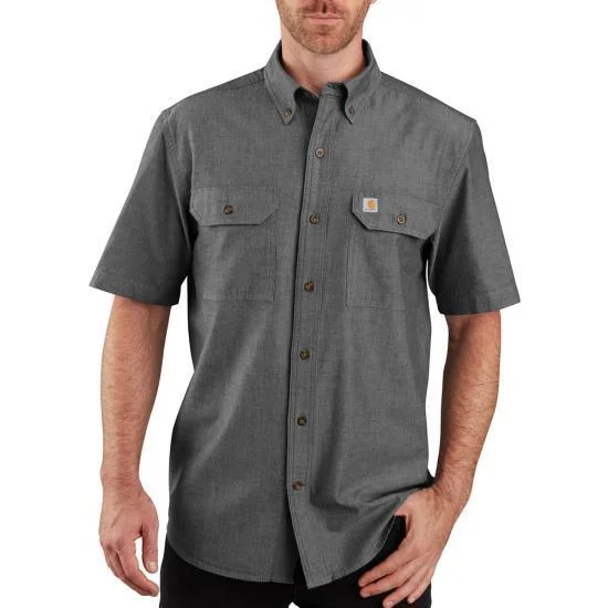 Men's Pattern-Play Shirts for a Fun TwistLoose Fit Midweight Chambray Shirt - Black