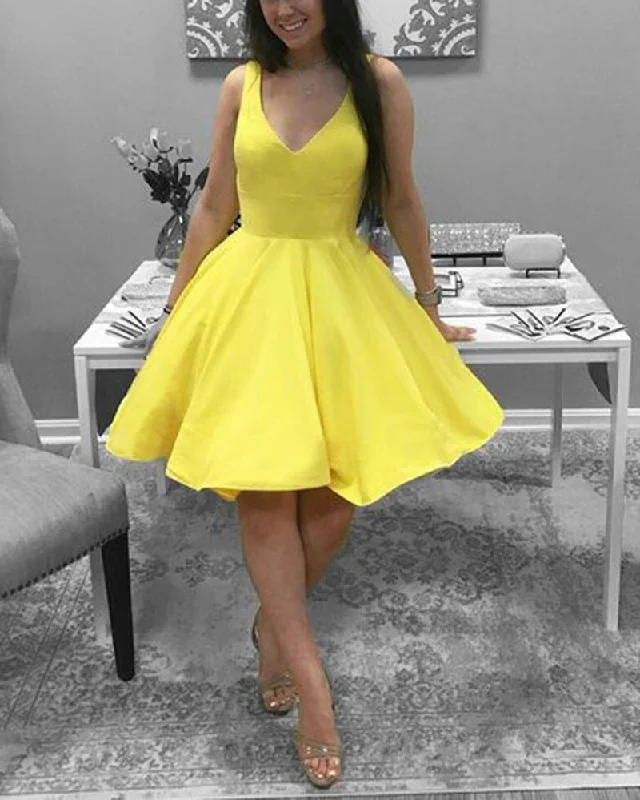 Long-Sleeve DressLemon /Yellow Short Homecoming Dresses Girls Graduation Semi formal Gown SP352 Long-Sleeve DressLemon /Yellow Short Homecoming Dresses Girls Graduation Semi formal Gown SP352