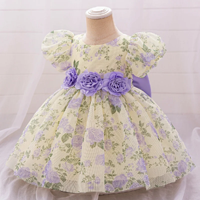 women's checkered dressesBall Gown Scoop Puff Sleeves Flower Girl Dresses with Solid Flowers women's checkered dressesBall Gown Scoop Puff Sleeves Flower Girl Dresses with Solid Flowers