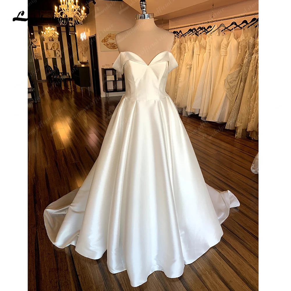 Prom DressRoycebridal Satin Wedding Dresses 2025 Women Strapless Sleeveless Ivory Long Bride Dress A-Line Zipper Simple Sexy Dress Prom DressRoycebridal Satin Wedding Dresses 2025 Women Strapless Sleeveless Ivory Long Bride Dress A-Line Zipper Simple Sexy Dress