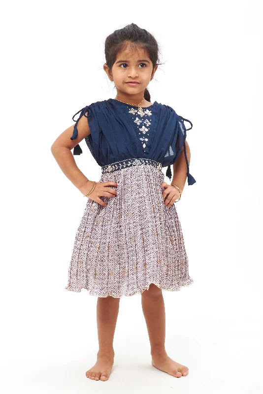 women's prom dressesNavy Blue Mirror Embroidered Geometrical Print with Poncho Sleeves Party Frock women's prom dressesNavy Blue Mirror Embroidered Geometrical Print with Poncho Sleeves Party Frock
