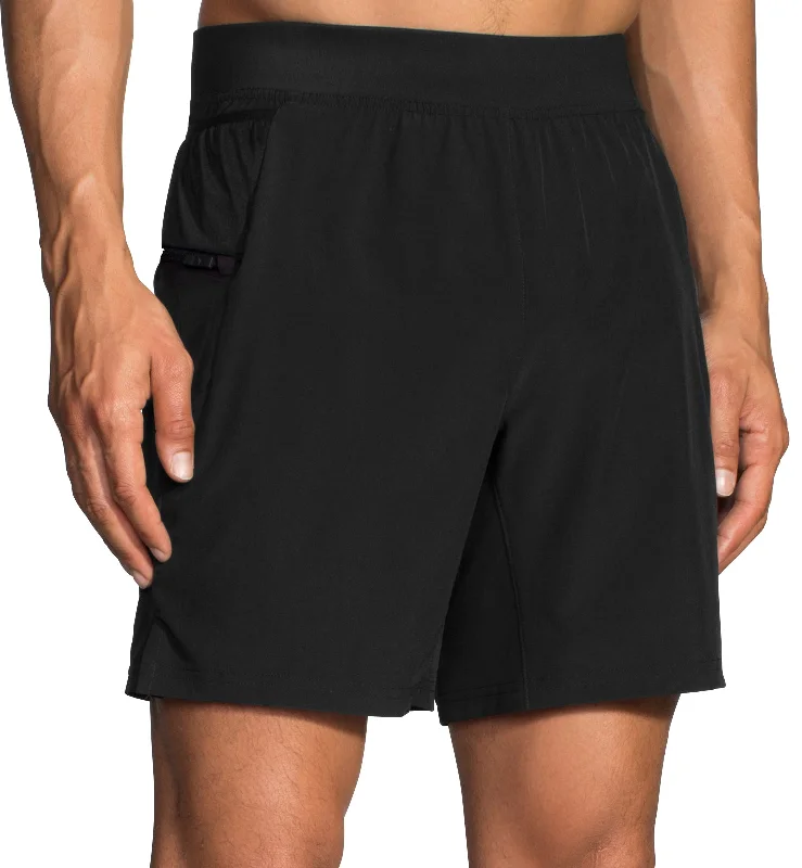 Men's Pants with Contrast WaistbandsBrooks Sherpa 7 Inch Mens 2 In 1 Running Shorts - Black Men's Pants with Contrast WaistbandsBrooks Sherpa 7 Inch Mens 2 In 1 Running Shorts - Black