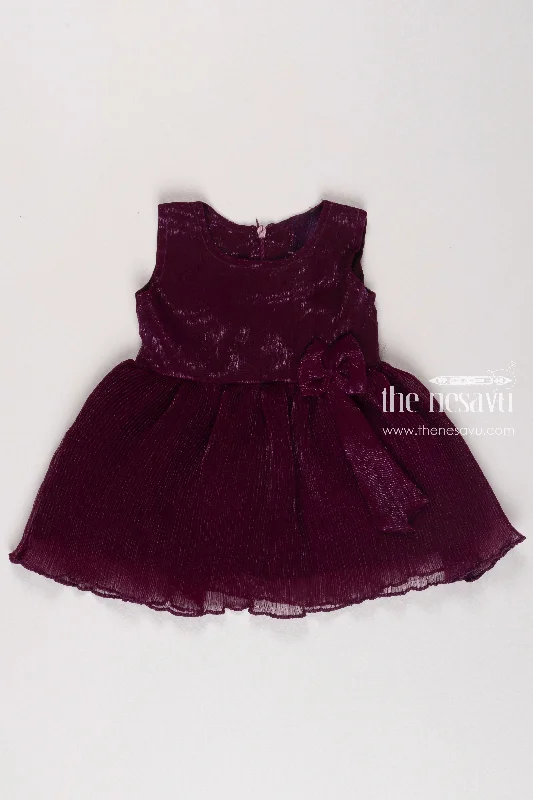 Plus-Size DressBurgundy Bliss Tulle Frock Party Wear Gown for Girls