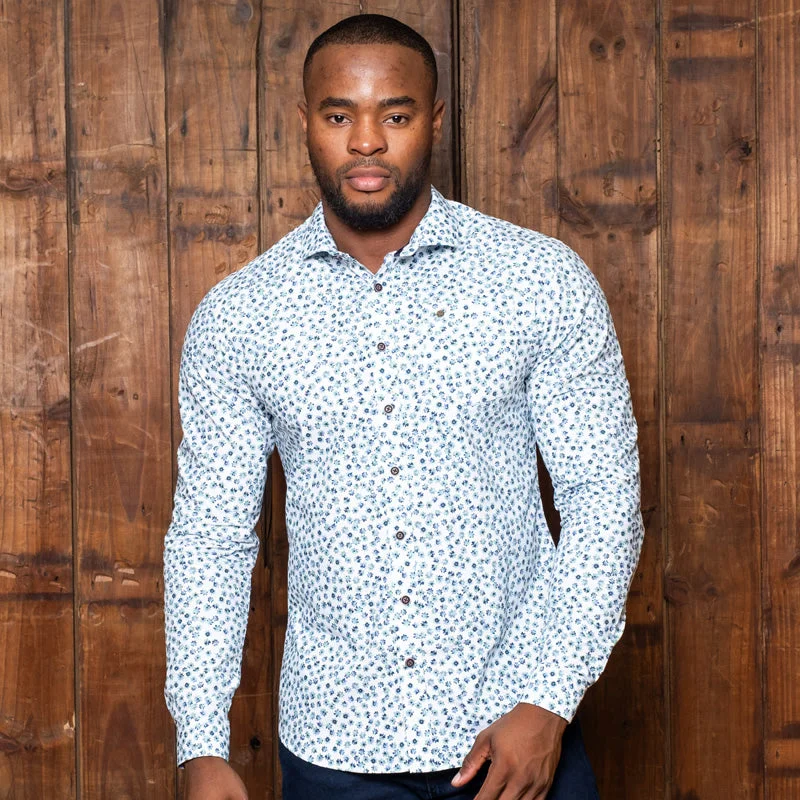 Men's Designer Shirts for a Statement PieceInky Floral Slim Fit Shirt Pelican