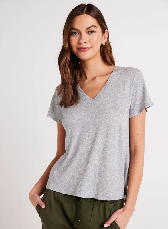 Men's Shirts for CampingSide Slit V-Neck Tee - Heather Ash