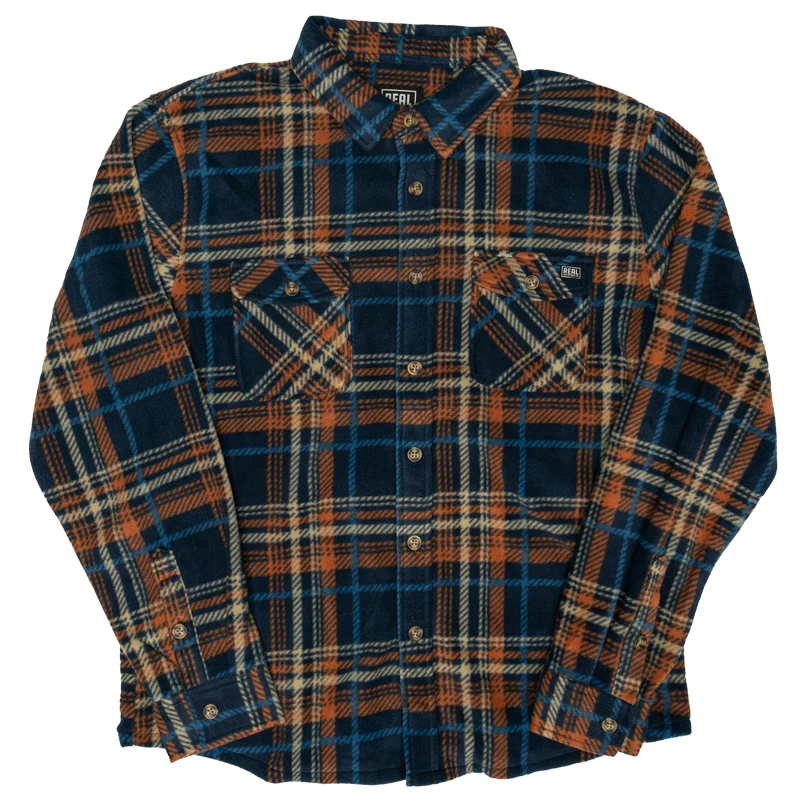 Men's Pattern Mixing Shirts for Creative StyleREAL Modesto L/S Shirt-Navy