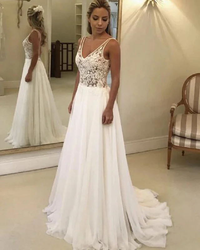 women's pear-shaped body dressesIvory Lace Tulle Scoop V Neck Wedding Dress Gown Robe De Mariee WD0705 women's pear-shaped body dressesIvory Lace Tulle Scoop V Neck Wedding Dress Gown Robe De Mariee WD0705