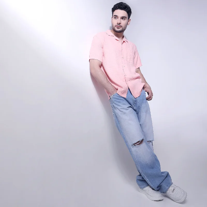 Men's Pattern-Clashing Shirts for Bold FashionRegular Fit Solid Shirt