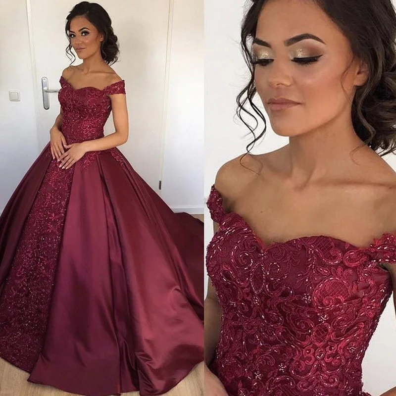Glitter DressPrincess Off Shoulder Ball Gown Burgundy Wedding Dresses with Lace and Beading WD2014 Glitter DressPrincess Off Shoulder Ball Gown Burgundy Wedding Dresses with Lace and Beading WD2014