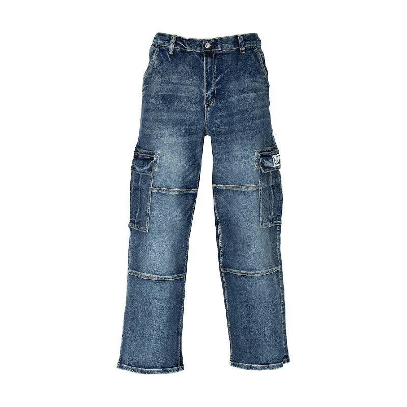 Men's Pants with Ripped and Distressed DetailsBaggy Cargo Denim Pant - Mens