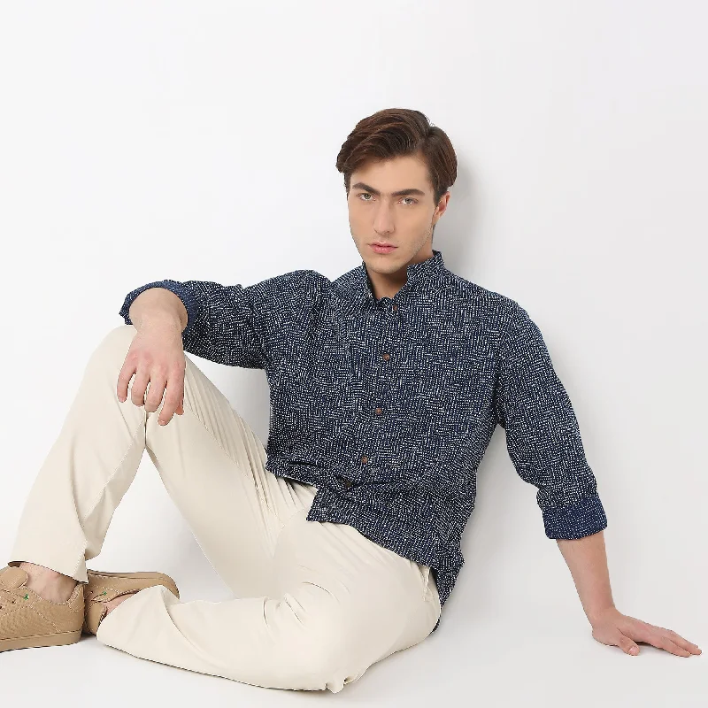 Casual Men's Button-Down ShirtsRegular Fit Printed Shirt