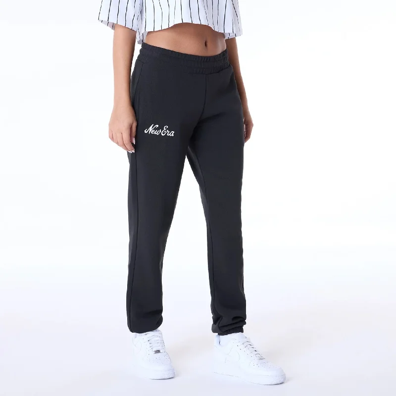 Men's Pants with Reflective Stripes for SafetyWomens New Era Script Black Joggers