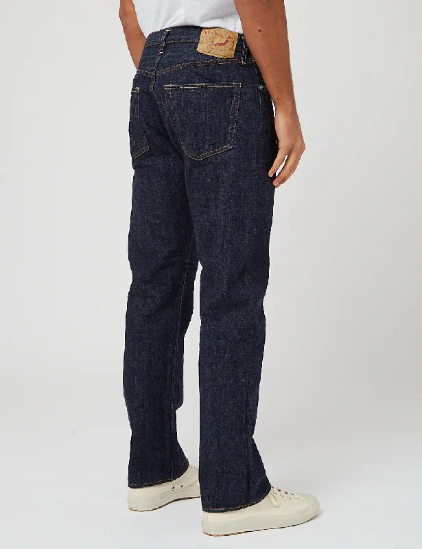 Leather Patch Men's JeansorSlow 105 Standard Jean - One Wash