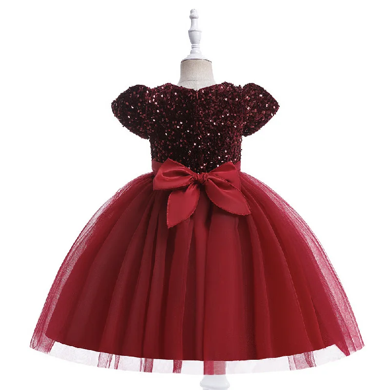 women's halter dressesBall Gown Scoop Short Sleeves Christmas Dresses for Girls