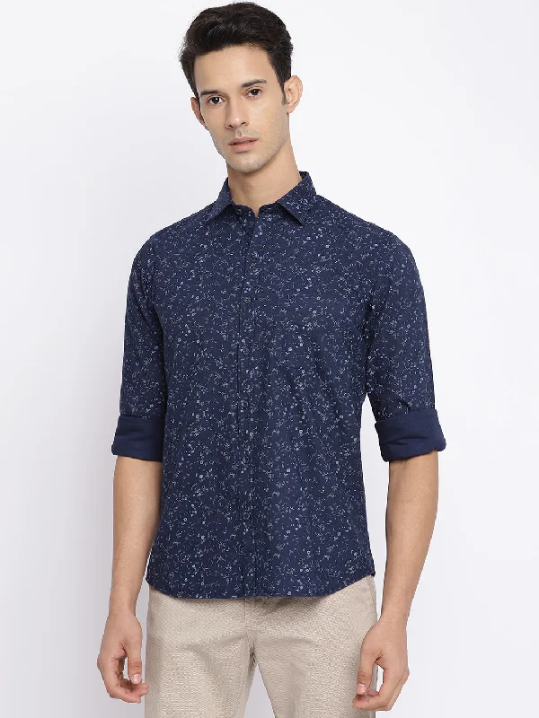 Men's Striped Shirts for a Maritime TwistMen's Navy Blue Casual Floral Print Full Sleeve Shirt Men's Striped Shirts for a Maritime TwistMen's Navy Blue Casual Floral Print Full Sleeve Shirt