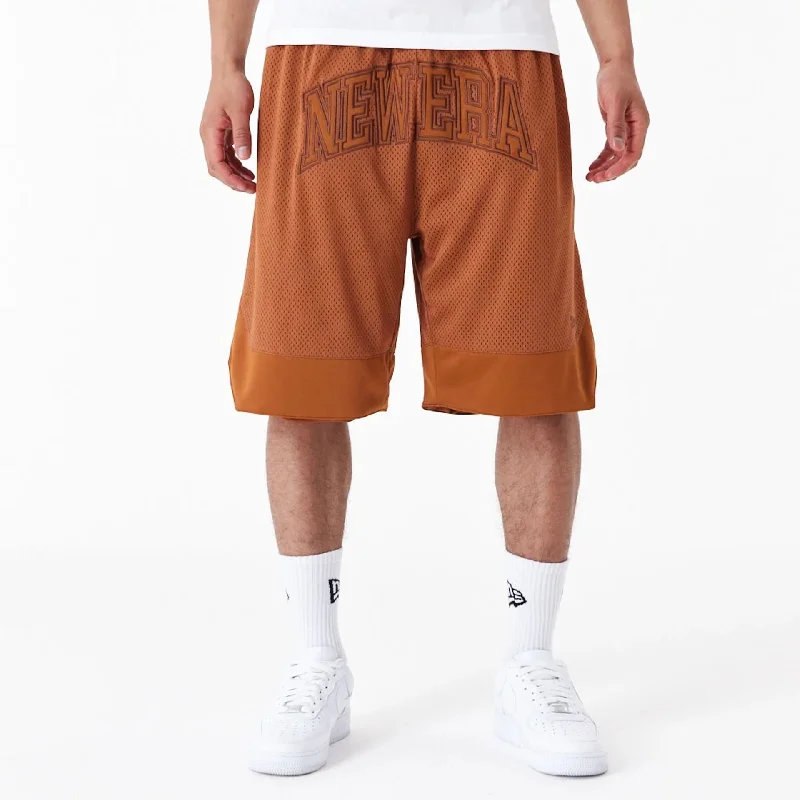 Men's Sports Pants for Active LifestylesNew Era Arch Logo Brown Mesh Shorts