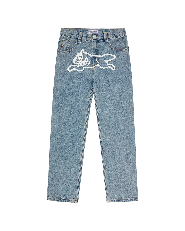 Elegant Men's JeansCheck Lined Denim Pant