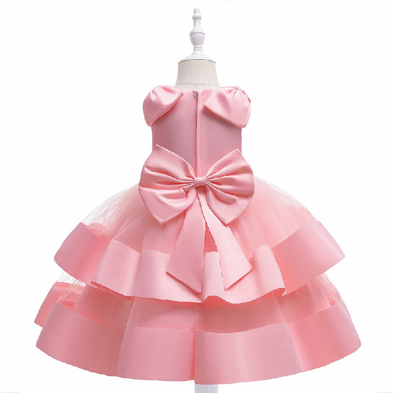 women's wrap dressesPrincess Ball Gown Scoop Tiered Flower Girl Dresses with Pearls