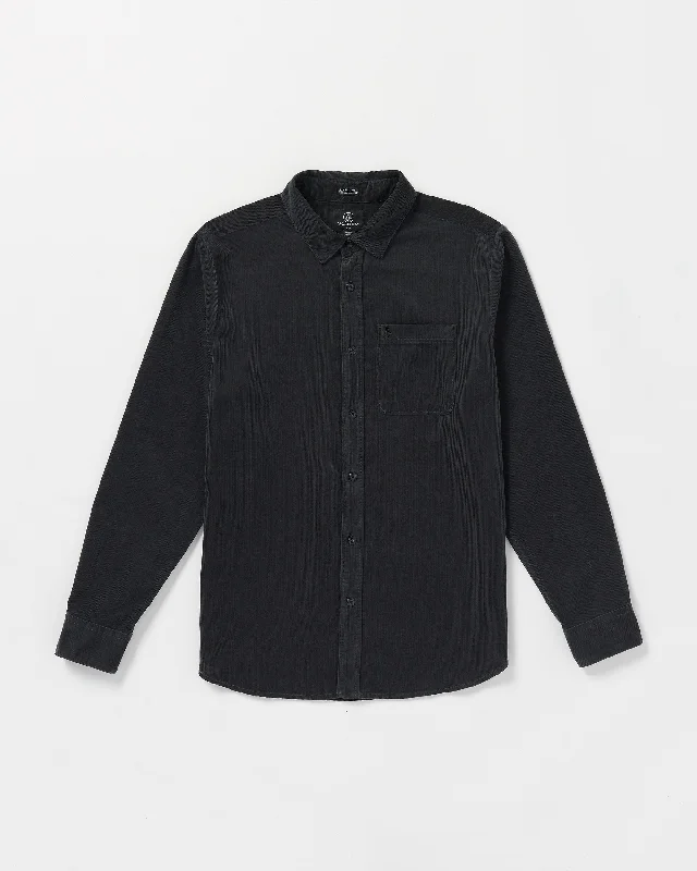 Men's Jeans with Fashionable RipsZander Long Sleeve Shirt - Asphalt Black