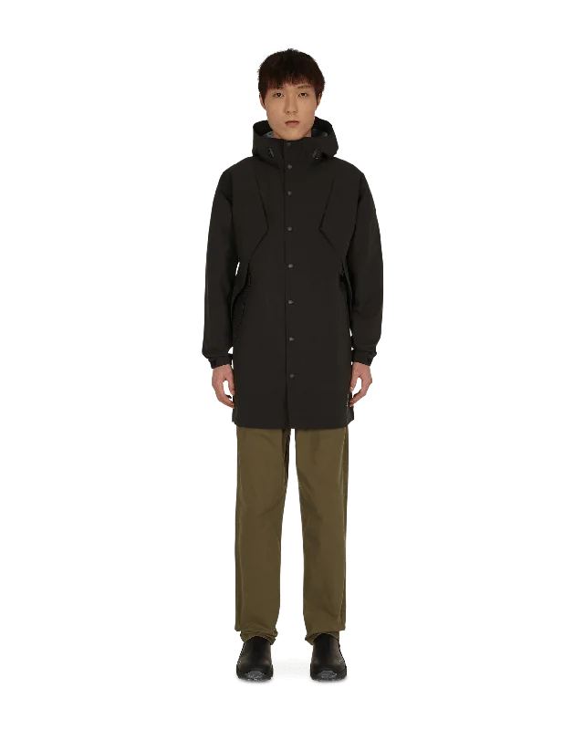 Men's Coats with Stretch Fabric3 Layer Big Flap Coat Black