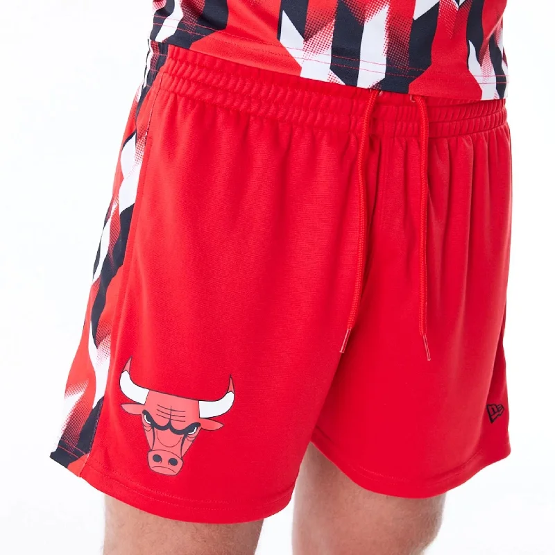 Men's Pants with Embroidered DesignsChicago Bulls NBA Soccer Red Short Shorts
