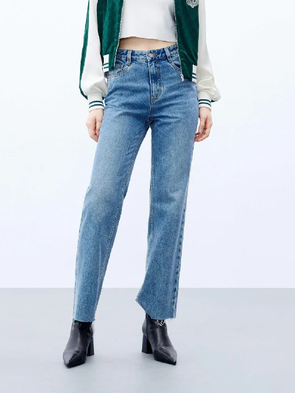 Men's Jeans Made from Recycled MaterialsStraight Leg Ankle Jeans