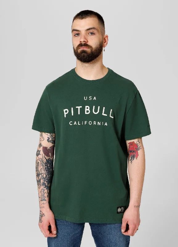 Men's Short-Sleeved ShirtsMen's T-Shirt Garment Washed USA CAL - Dark green