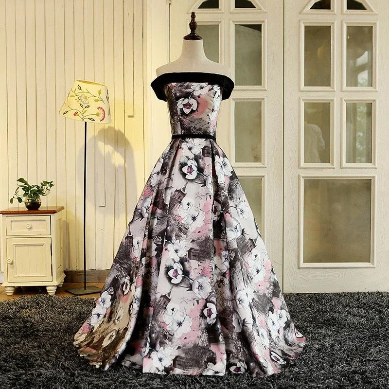 Plunging Neckline DressPretty Boat-Neck Sexy Printed Floral Lace Long 2018 Formal Elegant Evening Dress Plunging Neckline DressPretty Boat-Neck Sexy Printed Floral Lace Long 2018 Formal Elegant Evening Dress