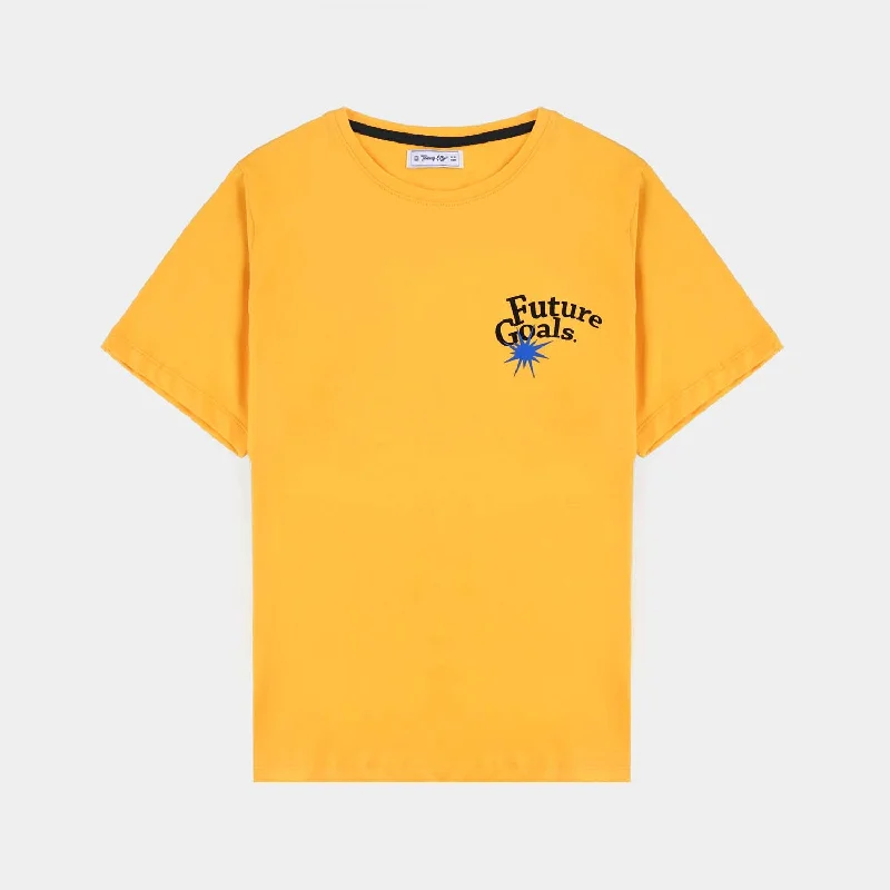 Men's Shirts with Plaid PatternsTeen Boys Cotton Jersey T-Shirt Goals-Citrus
