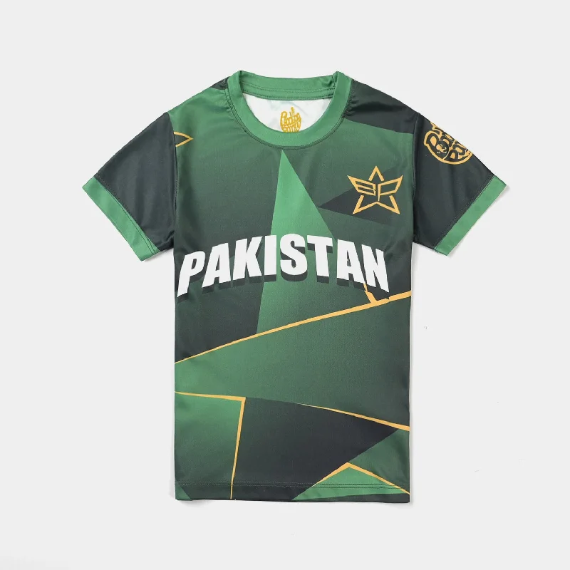 Men's Shirts with Striped PatternsBoys Poly Jersey T-Shirt HS Champion Trophy-Green
