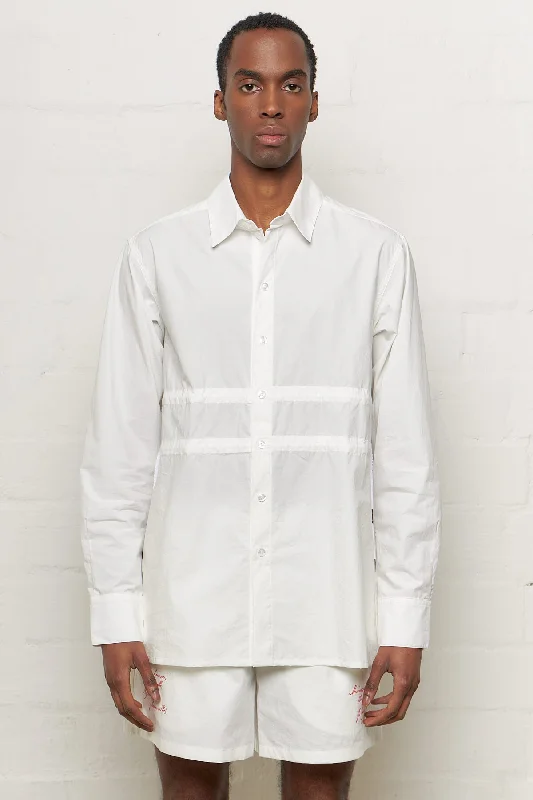 Men's Button-Down Collar Shirts for Staying PolishedShirt With Drawstring White