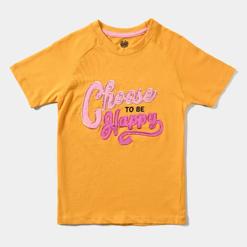 Men's Shirts with Double-Breasted DesignsGirls Cotton Jersey T-Shirt H/S Happy-Citrus Men's Shirts with Double-Breasted DesignsGirls Cotton Jersey T-Shirt H/S Happy-Citrus