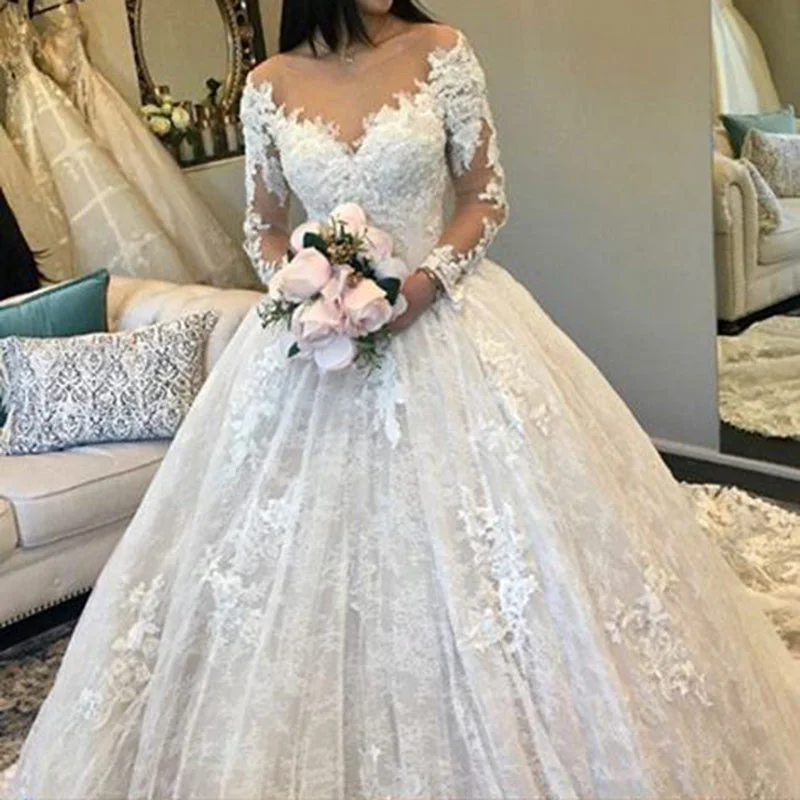 women's bespoke dressesA Line Long Sleeves Lace Wedding Dresses Bridal Gown Vestido De Novias women's bespoke dressesA Line Long Sleeves Lace Wedding Dresses Bridal Gown Vestido De Novias