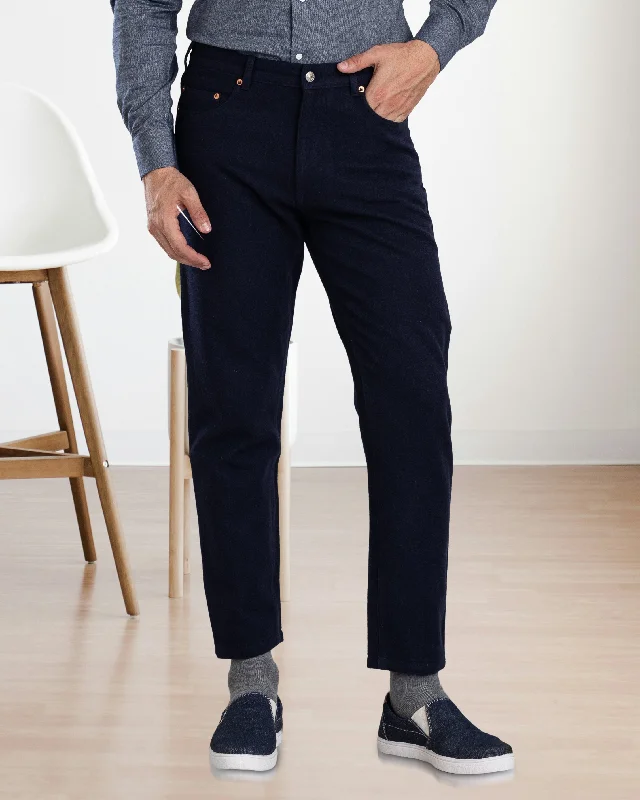 Trendy Men's JeansNavy Wool Jeans