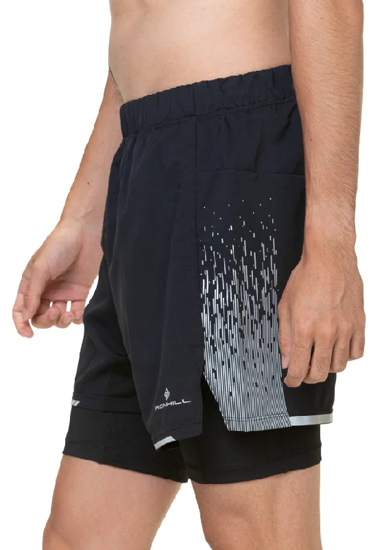 Men's Running Pants for ExerciseRonhill Tech Reflect Twin 2 In 1 Mens Running Shorts - Black Men's Running Pants for ExerciseRonhill Tech Reflect Twin 2 In 1 Mens Running Shorts - Black