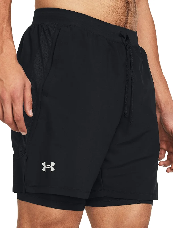 Durable Men's Work PantsUnder Armour Launch 2 In 1 Mens Running Shorts - Black